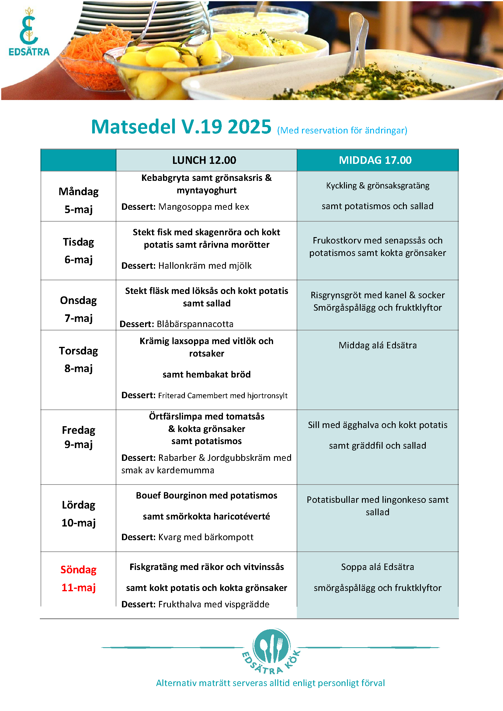Matsedel v.19 2025