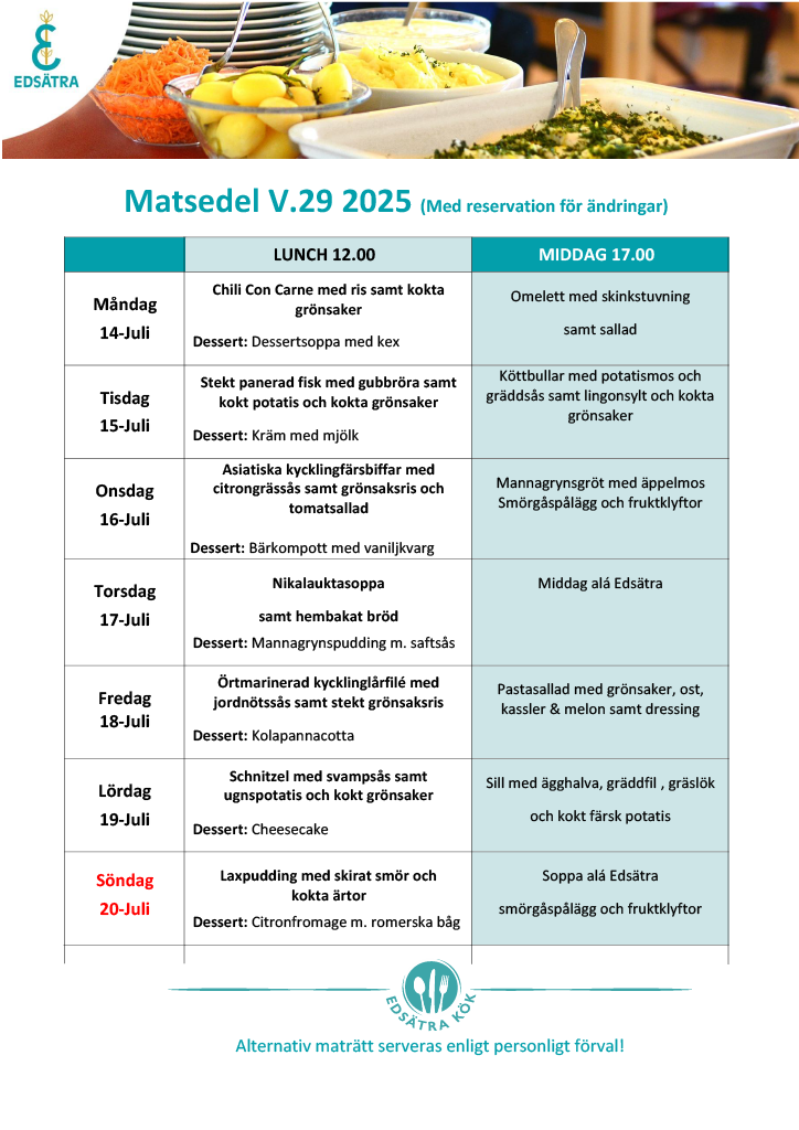 Matsedel v.29 2025 PNG