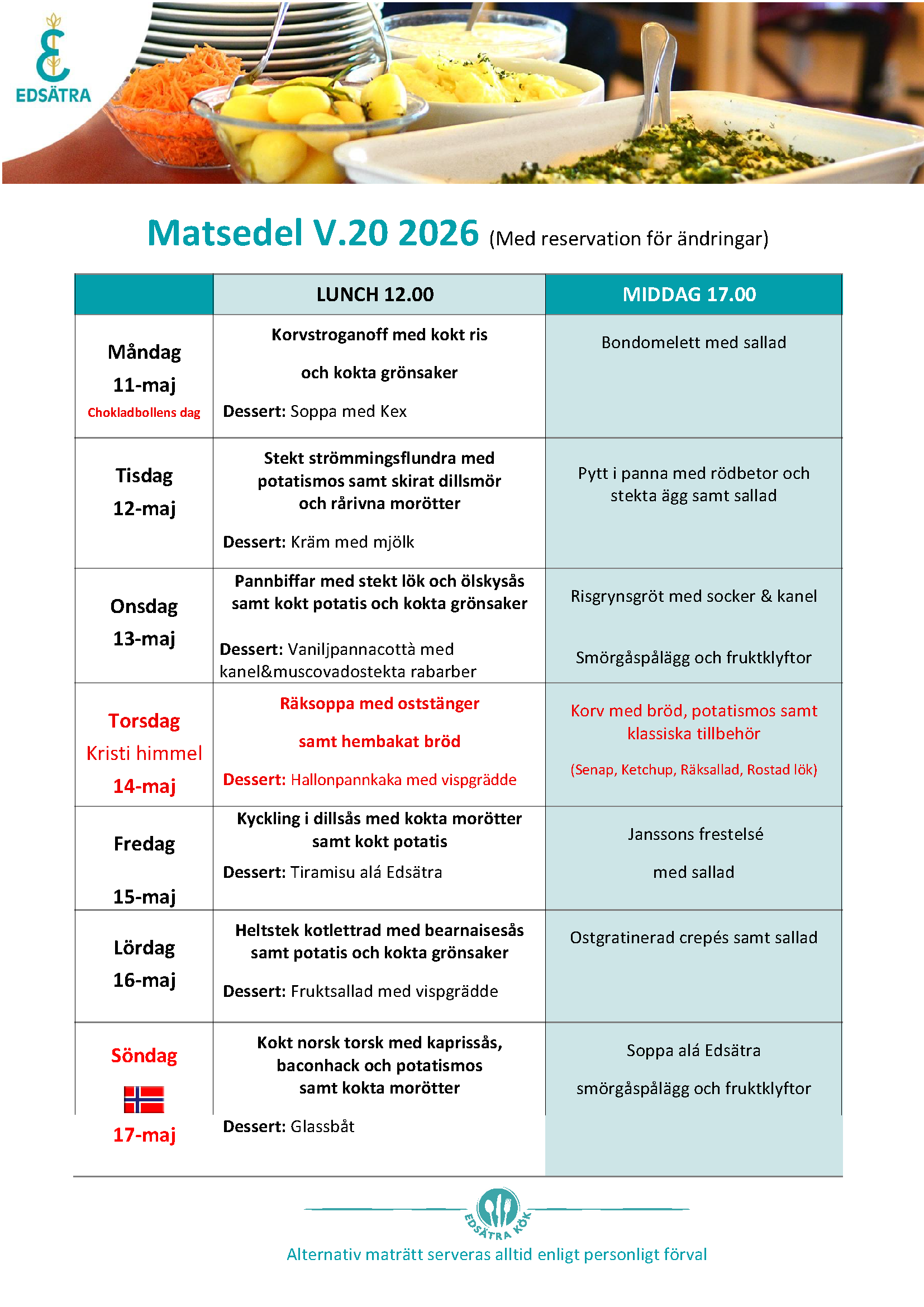 Matsedel v.20 2026 PNG
