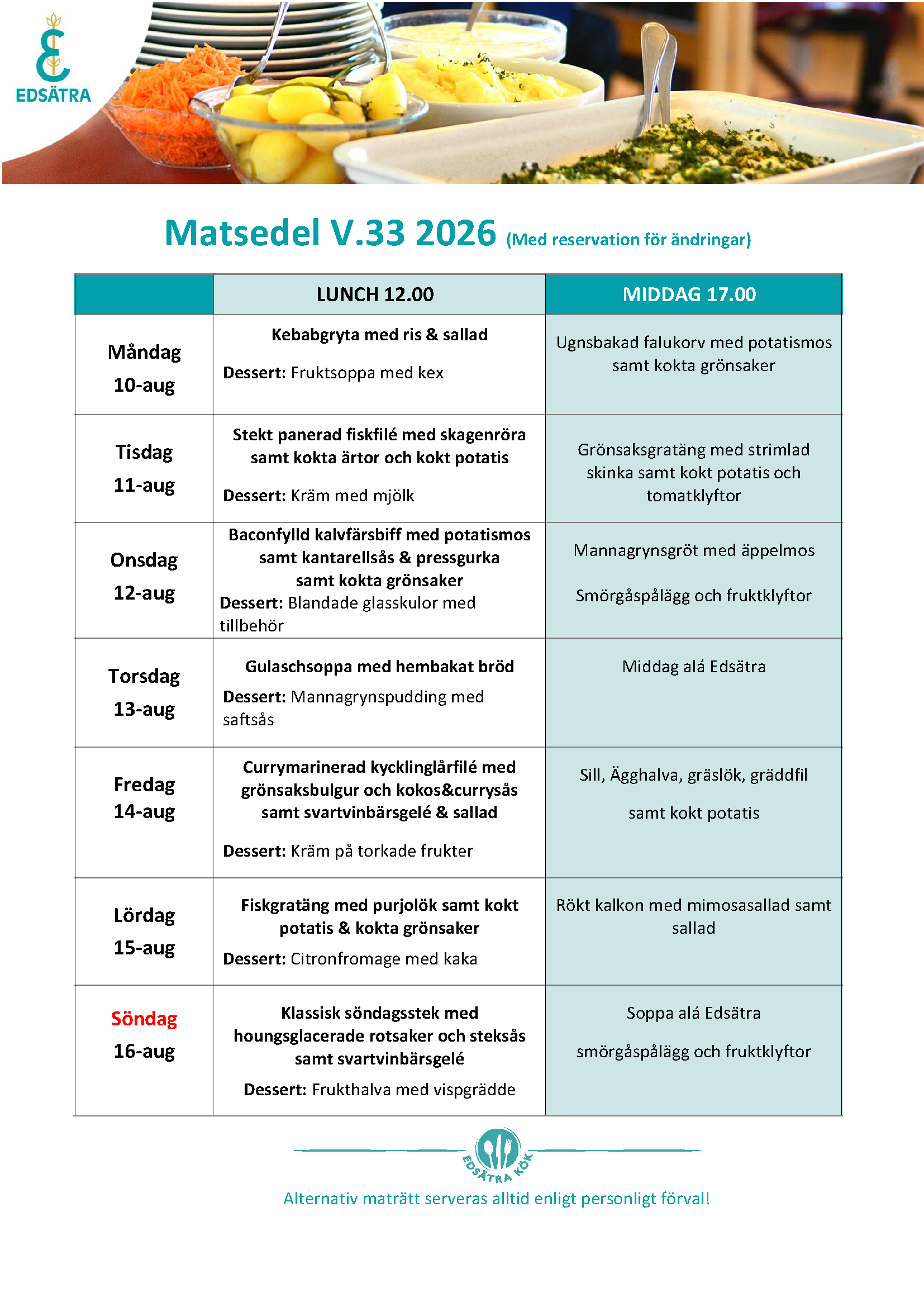 Matsedel v.33 2026 PNG