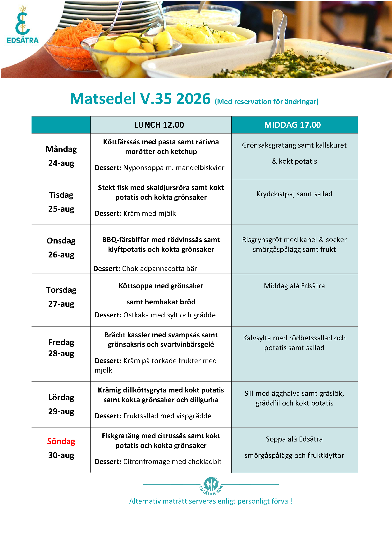 Matsedel v.35 2026 PNG