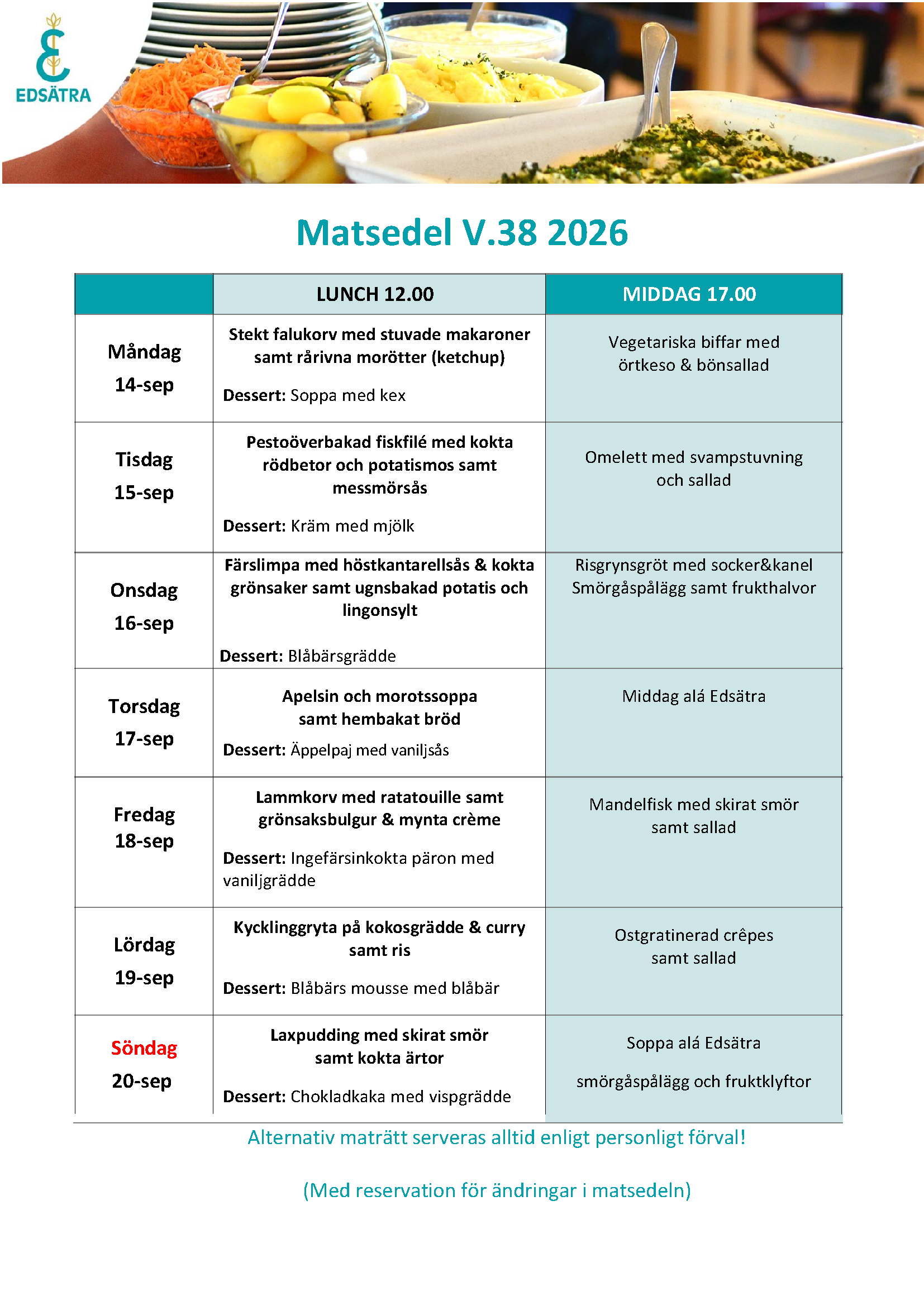Matsedel v.38 2026 PNG
